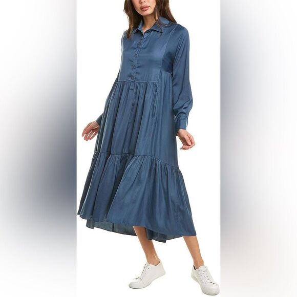 Taylor blue midi dress Sz 10 NWT - Picture 2 of 9